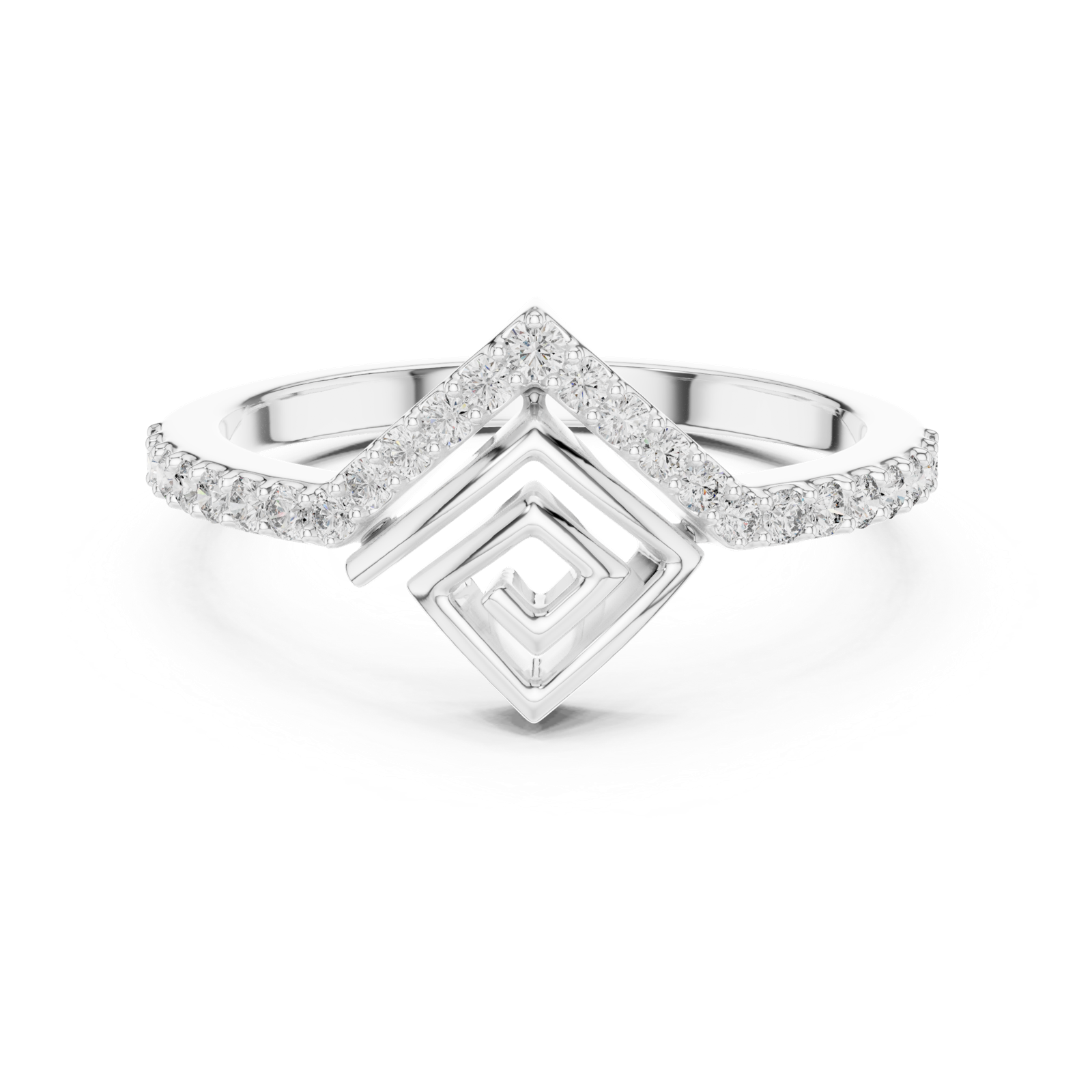Gold Ring LR-01 (79), White Gold, view 4