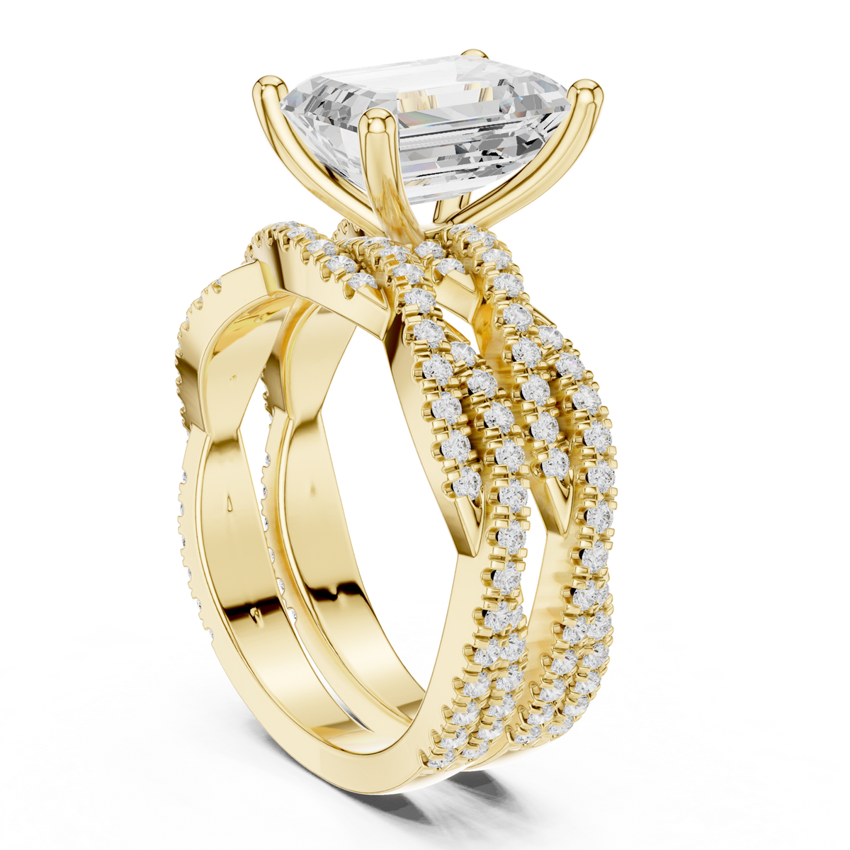 14K Solid Gold Lab Diamond Solitaire Ring, Yellow Gold, view 1