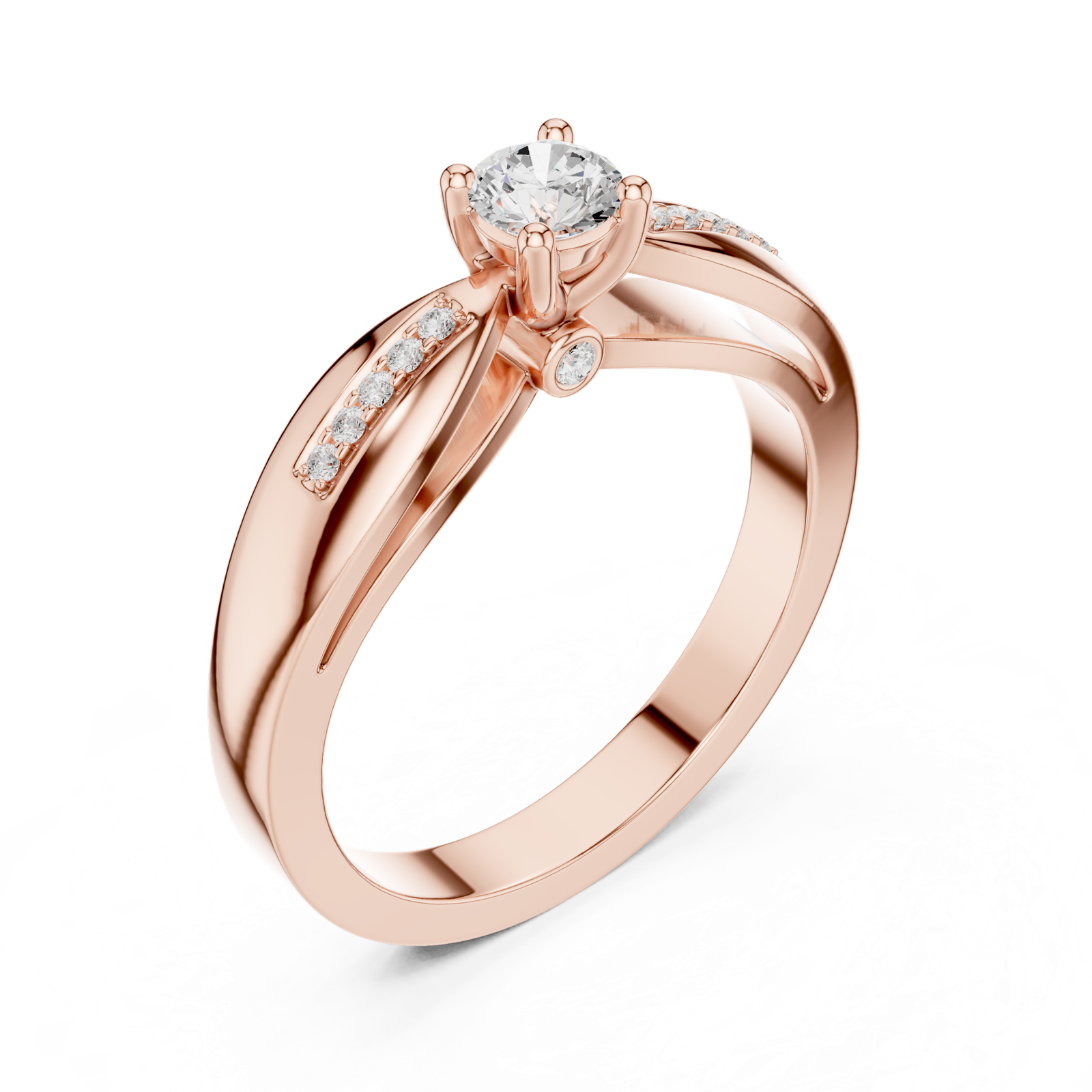 Gold Ring DDLR-839, Rose Gold, view 2