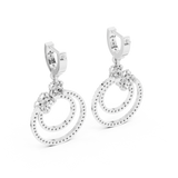 Gold Earrings L03-22, White Gold, view 3