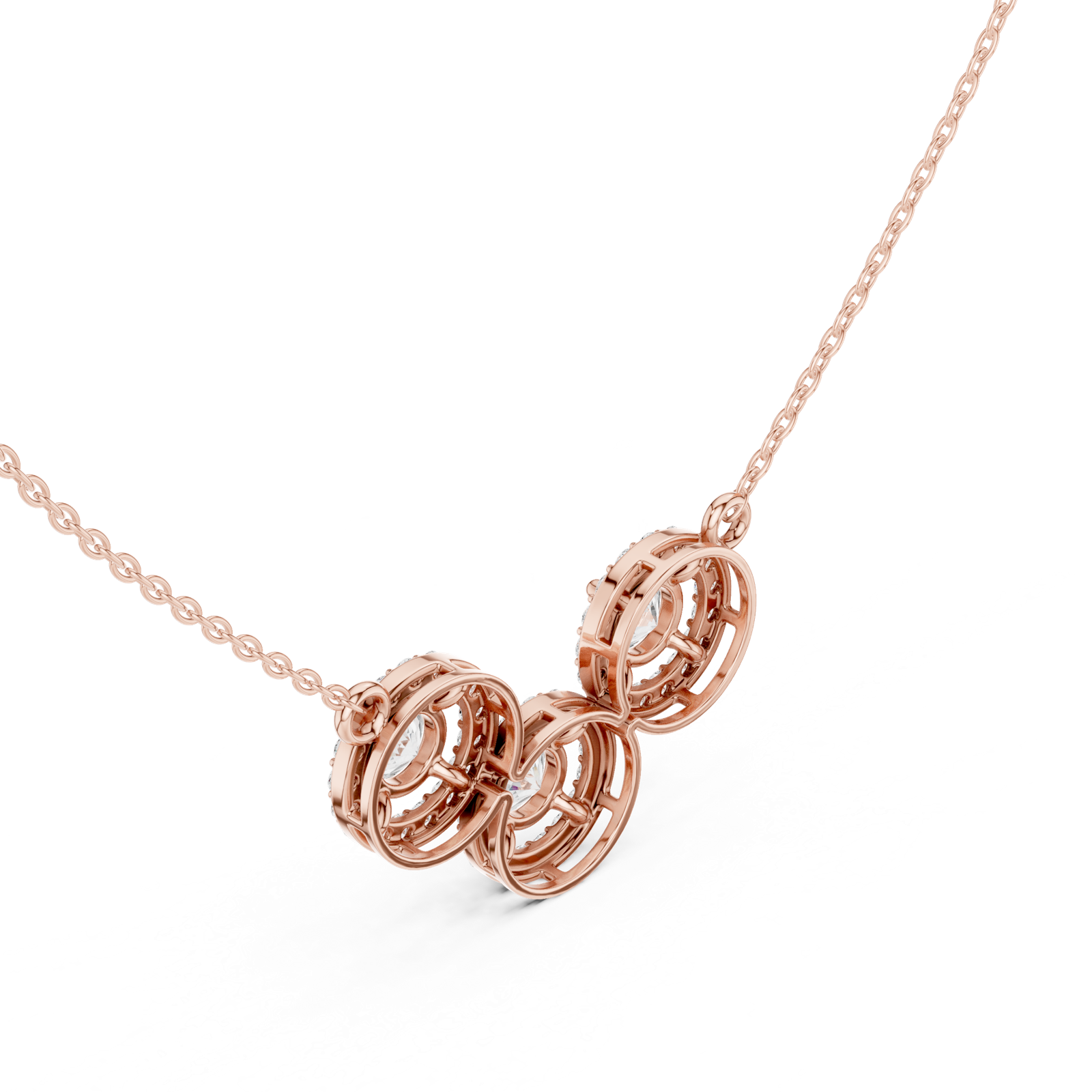 Gold Necklace ALJPD-499, Rose Gold, view 2