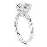 Gold Ring, Cushion center stone, White Gold, view 1