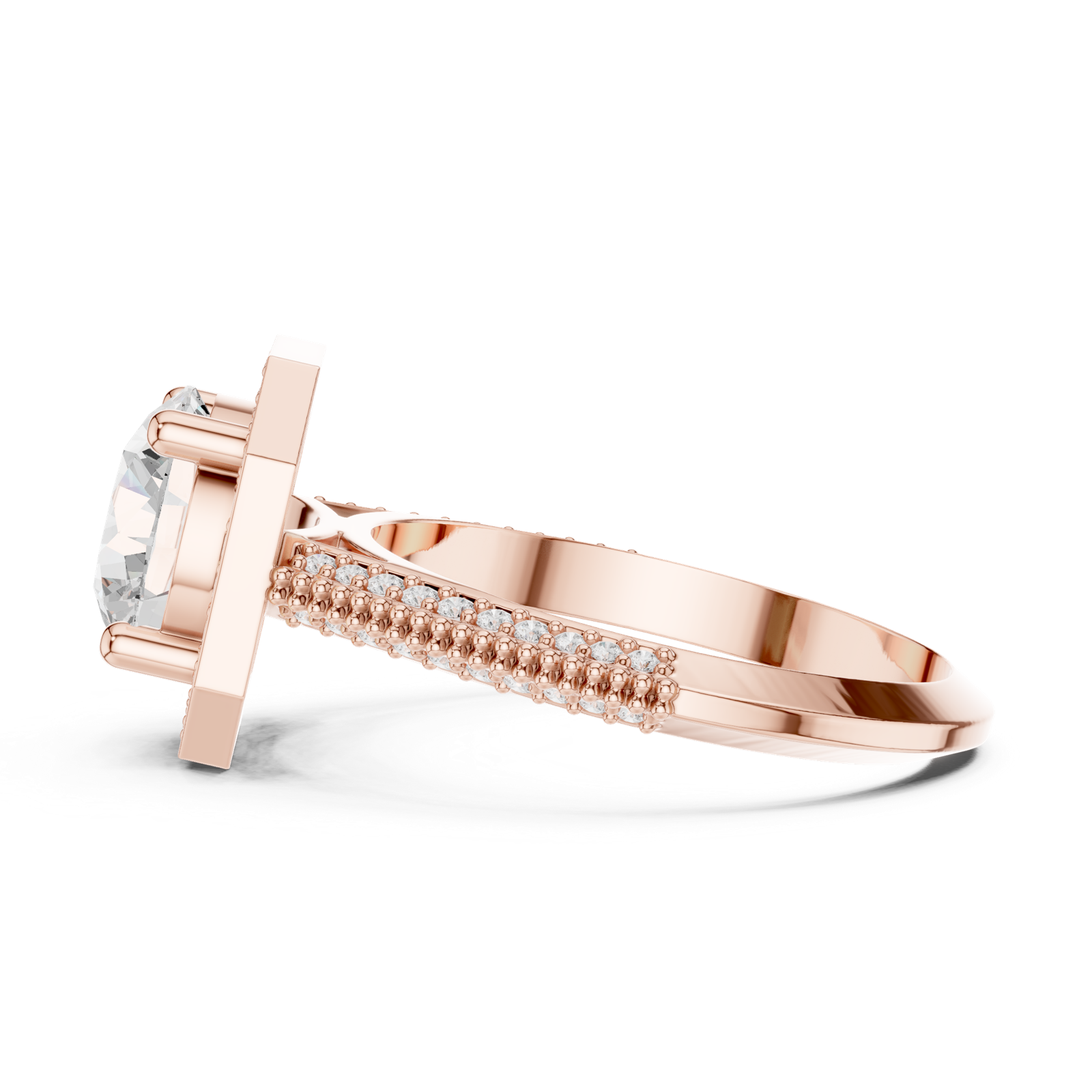 Gold Ring DDLR-407, Rose Gold, view 3
