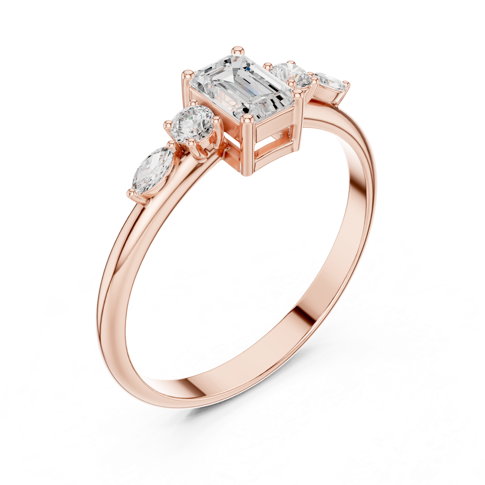 Gold Ring HLR-90, Rose Gold, view 2