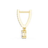 14K Solid Gold Lab Diamond Huggie Earrings, Yellow Gold, view 3