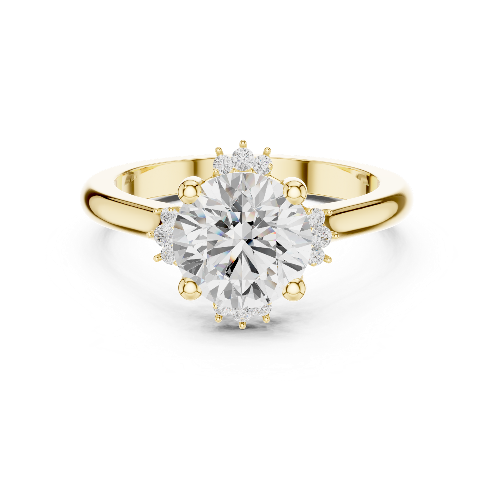 Gold Jewelry L35-123, Round center stone, Yellow Gold, view 4