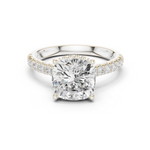 14K Solid Gold Lab Diamond Solitaire Ring, White Gold