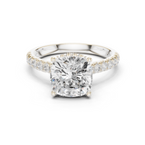 14K Solid Gold Lab Diamond Solitaire Ring, White Gold