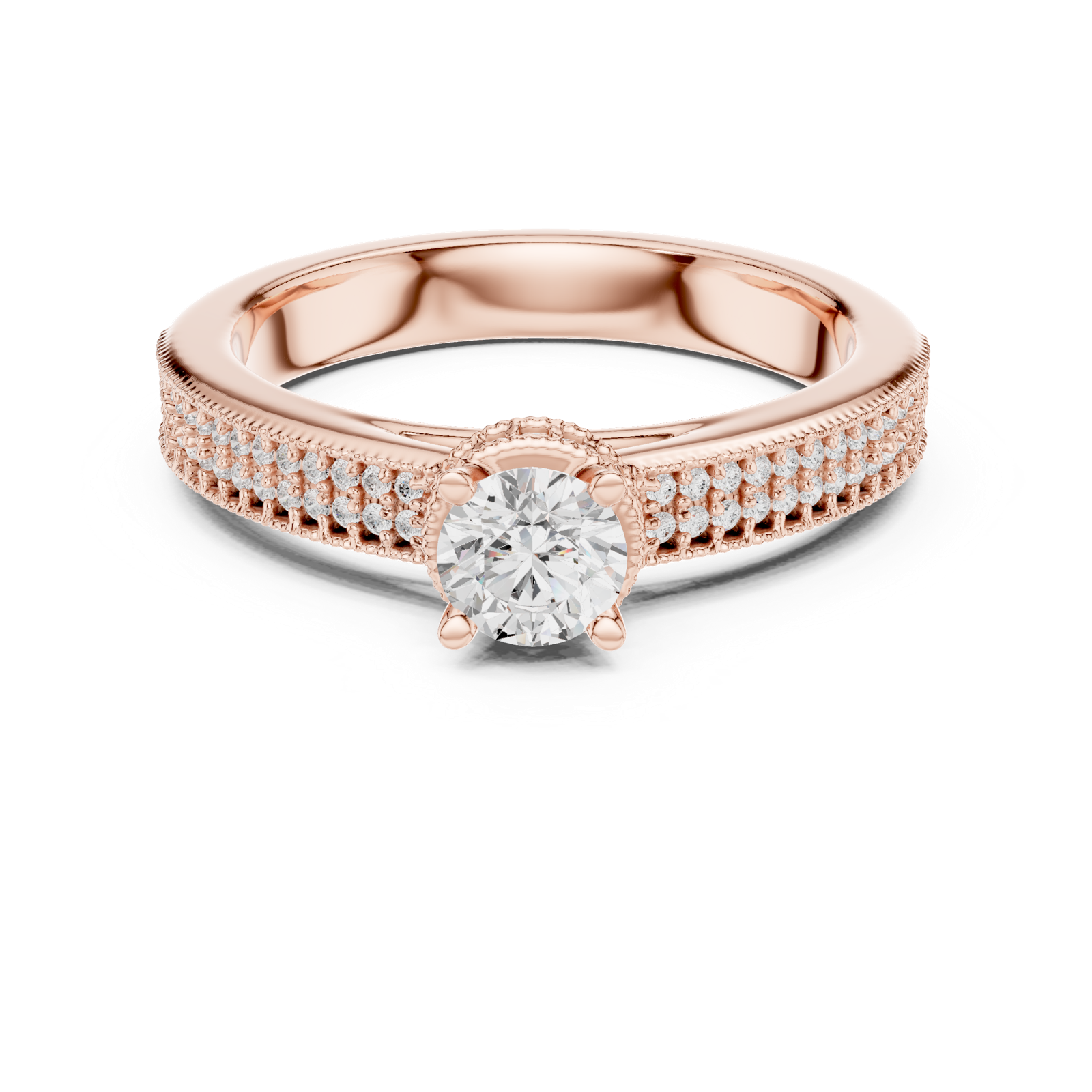 Gold Ring LR-0321, Rose Gold, view 4