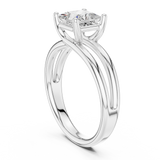 Gold Jewelry L36-9, Princess center stone, White Gold, view 1