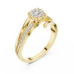 14K Solid Gold Lab Diamond Crossover Ring, Yellow Gold, view 2