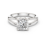 Gold Jewelry L36-7, Cushion center stone, White Gold