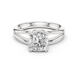 Gold Jewelry L36-7, Cushion center stone, White Gold