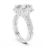 Gold Ring DDLR-442, Oval center stone, White Gold, view 1
