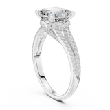 Gold Ring DDLR-252, Asscher center stone, White Gold, view 1