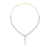 14K Solid Gold Lab Diamond Tennis Necklace, Yellow Gold, view 1