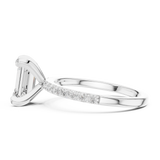 Gold Ring DDLR-040, Emerald center stone, White Gold, view 3