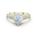 Gold Ring DDLR-253, Pear center stone, Yellow Gold