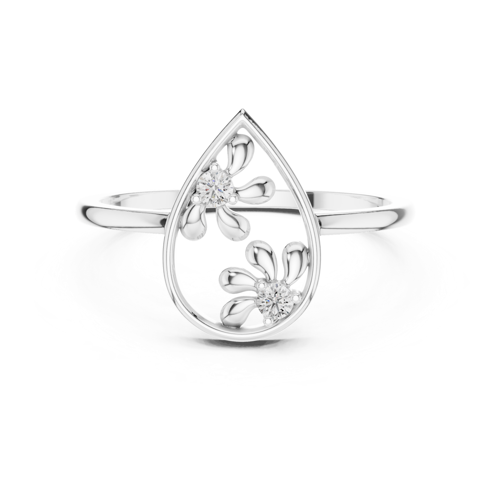 Gold Ring DR-6256, White Gold, view 4