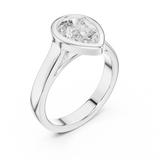 Gold Jewelry L36-3, Pear center stone, White Gold, view 2