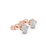14K Solid Gold Lab Diamond Stud Earrings, Rose Gold, view 1