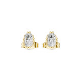 14K Solid Gold Lab Diamond Stud Earrings, Yellow Gold, view 4