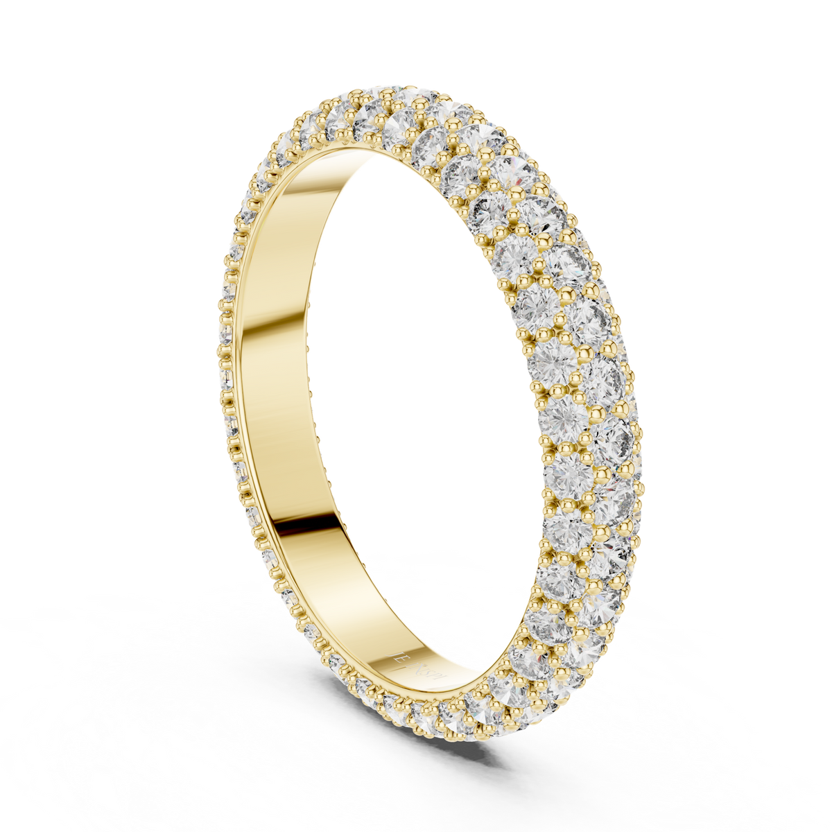 14K Solid Gold Lab Diamond Eternity Ring, Yellow Gold, view 1