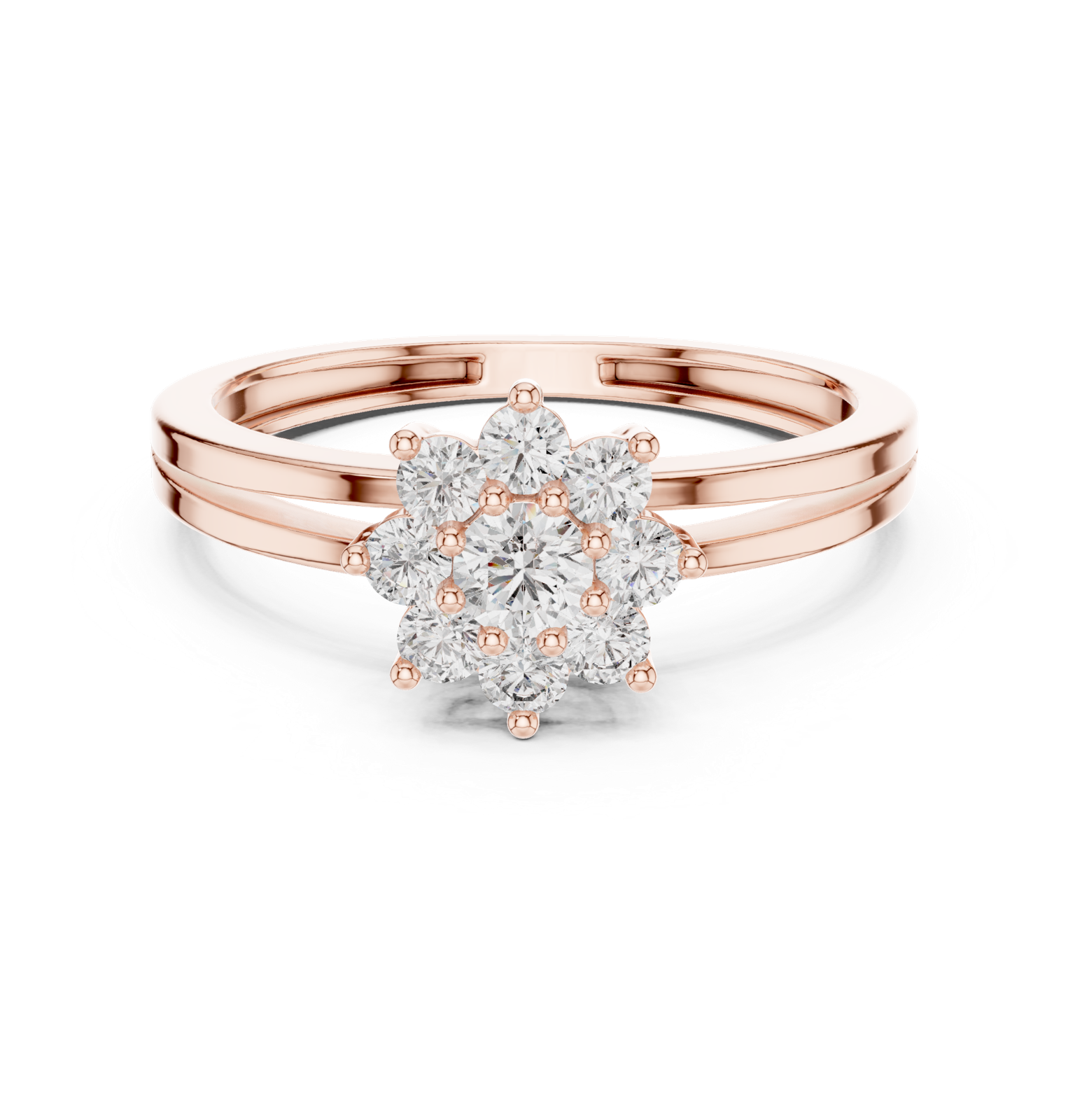 Gold Ring ALR-141, Rose Gold, view 4