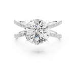 Gold Jewelry L36-25, Round center stone, White Gold, view 4
