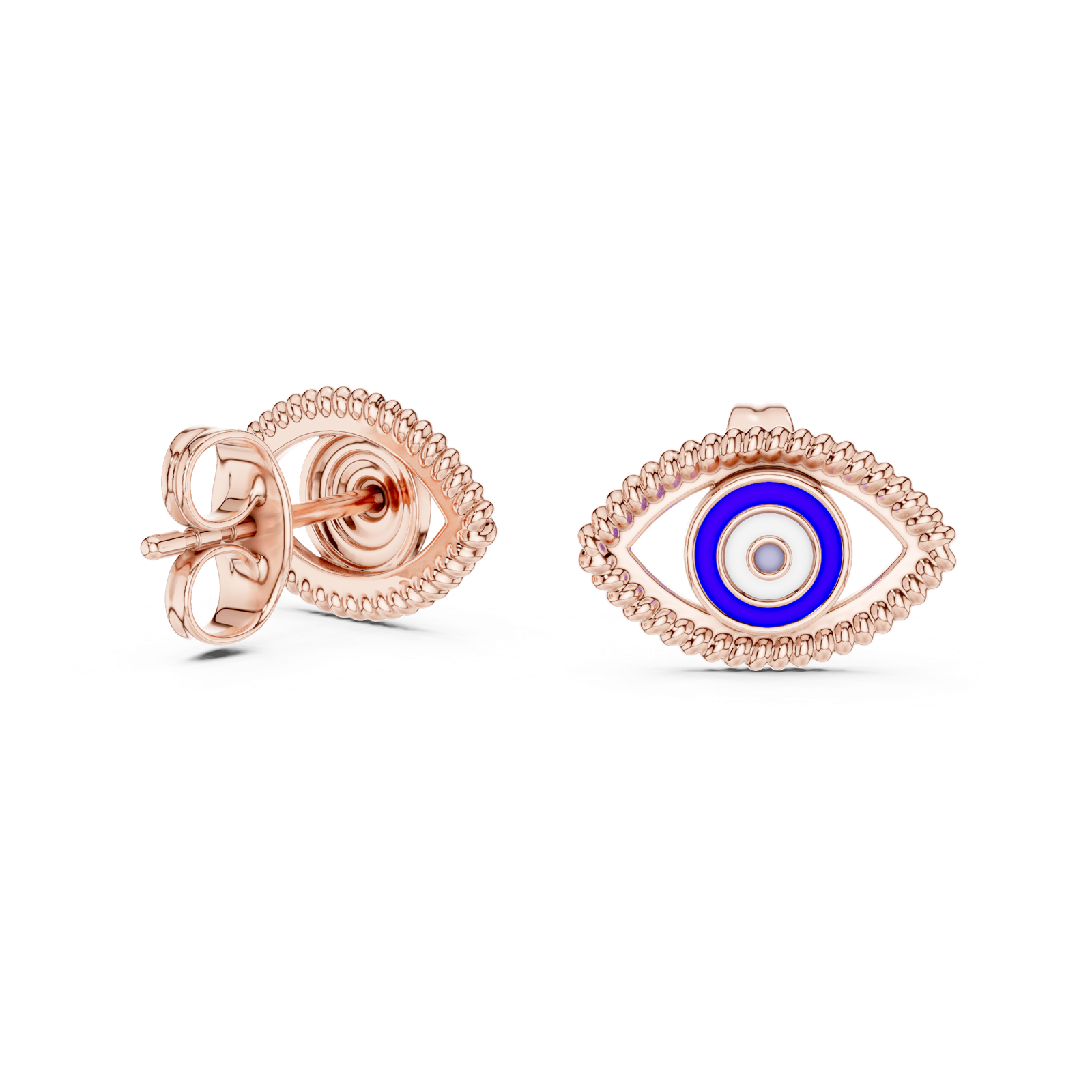 Gold Earrings 12-10003@E, Rose Gold, view 1