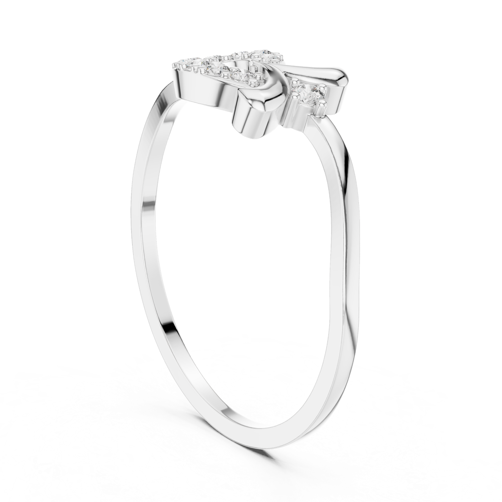 Gold Ring DR-6157, White Gold, view 1