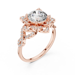 Gold Ring DDLR-061, Rose Gold, view 2