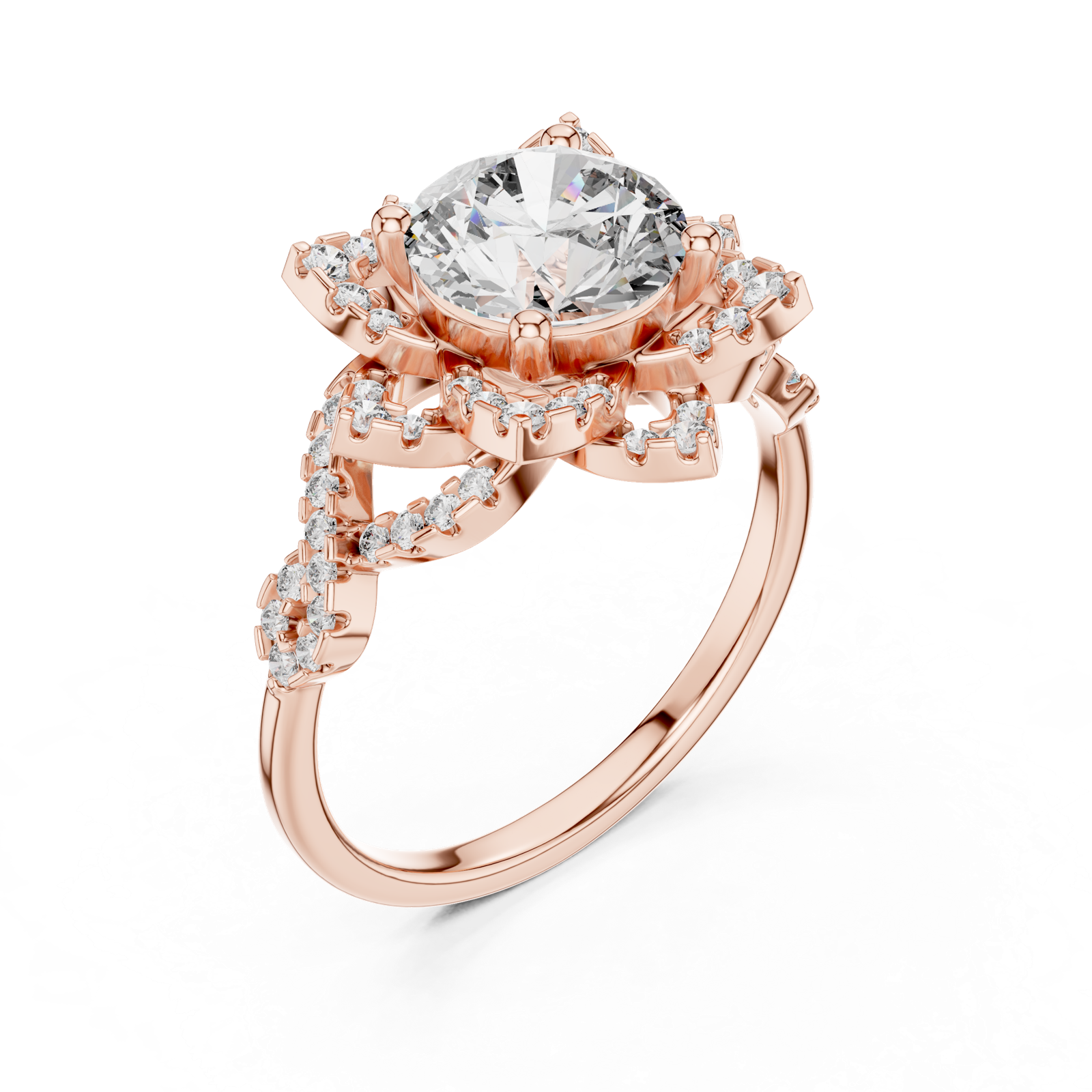Gold Ring DDLR-061, Rose Gold, view 2