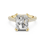 Gold Ring DDLR-260, Radiant center stone, Yellow Gold, view 4