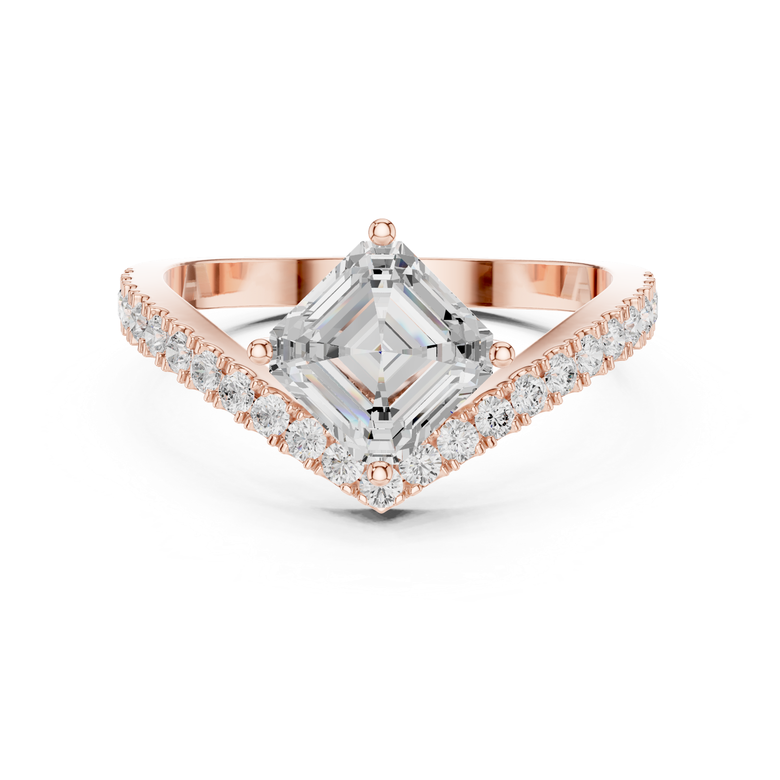 Gold Ring DDLR-1114, Rose Gold, view 4