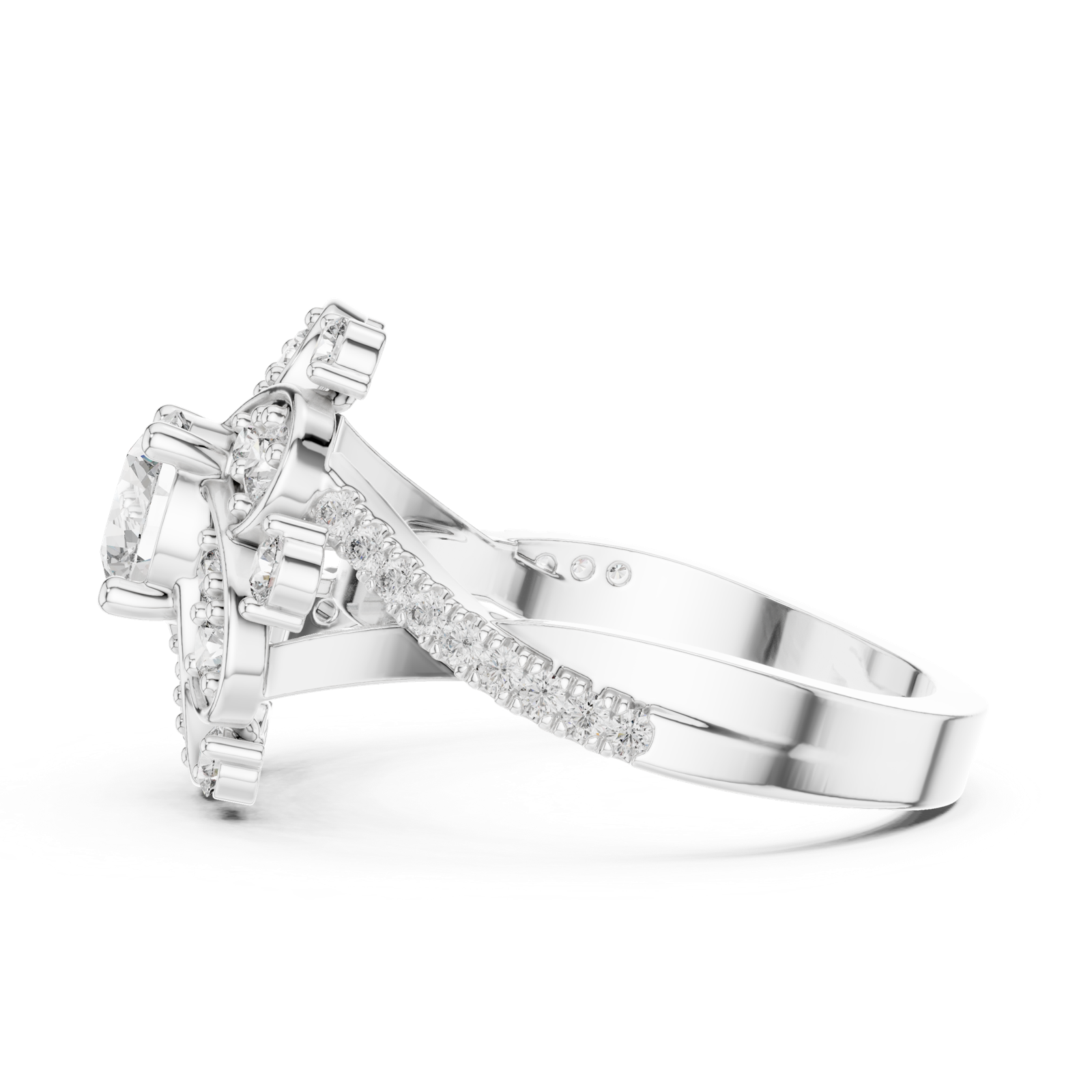 Gold Ring DDLR-187, White Gold, view 3