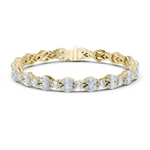 14K Solid Gold Lab Diamond Bracelet, Yellow Gold