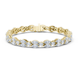 14K Solid Gold Lab Diamond Bracelet, Yellow Gold