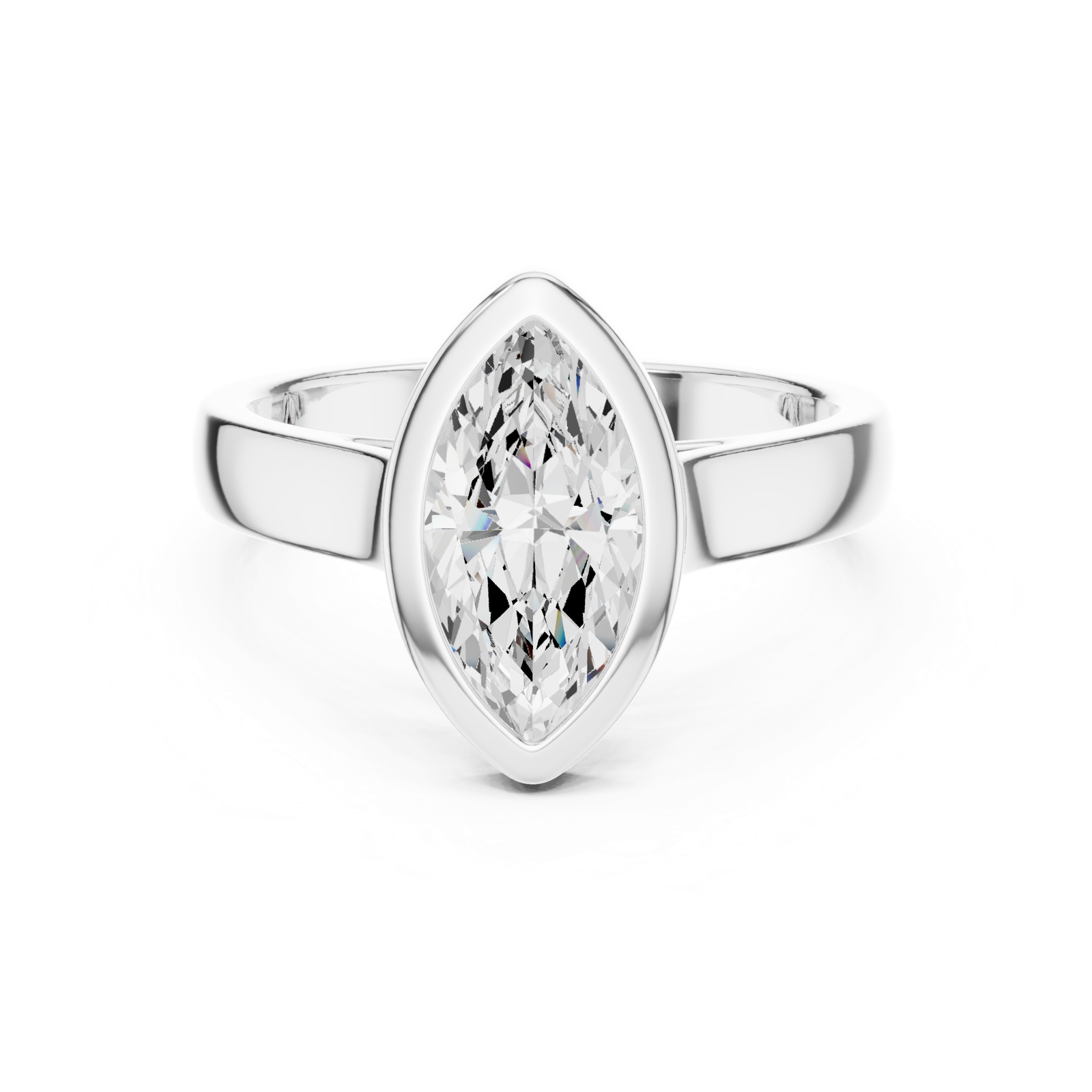 Gold Jewelry L36-3, Marquise center stone, White Gold, view 4