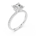Gold Ring, Asscher center stone, White Gold, view 2
