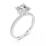 Gold Ring, Asscher center stone, White Gold, view 2