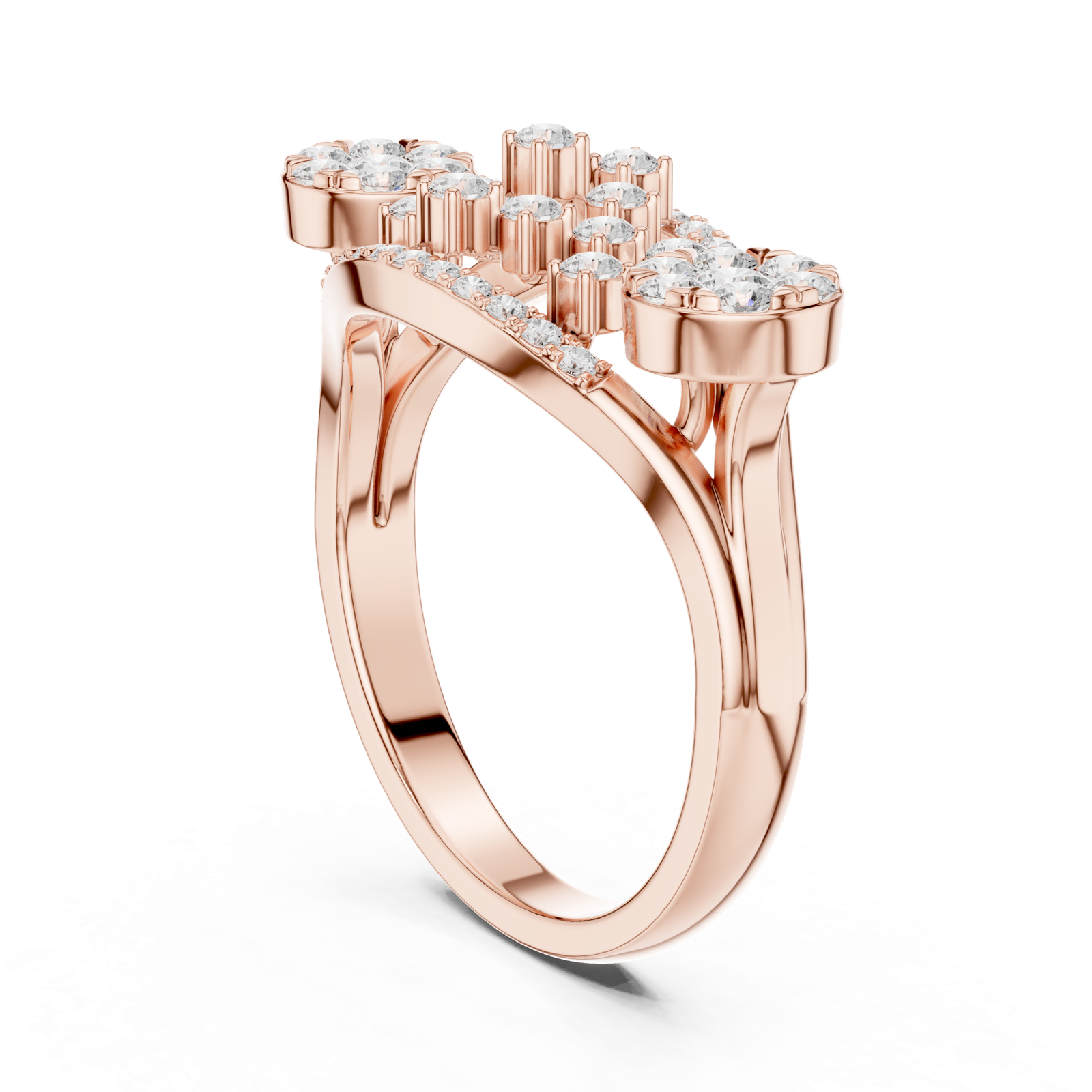 Gold Ring DDLR-753, Rose Gold, view 1