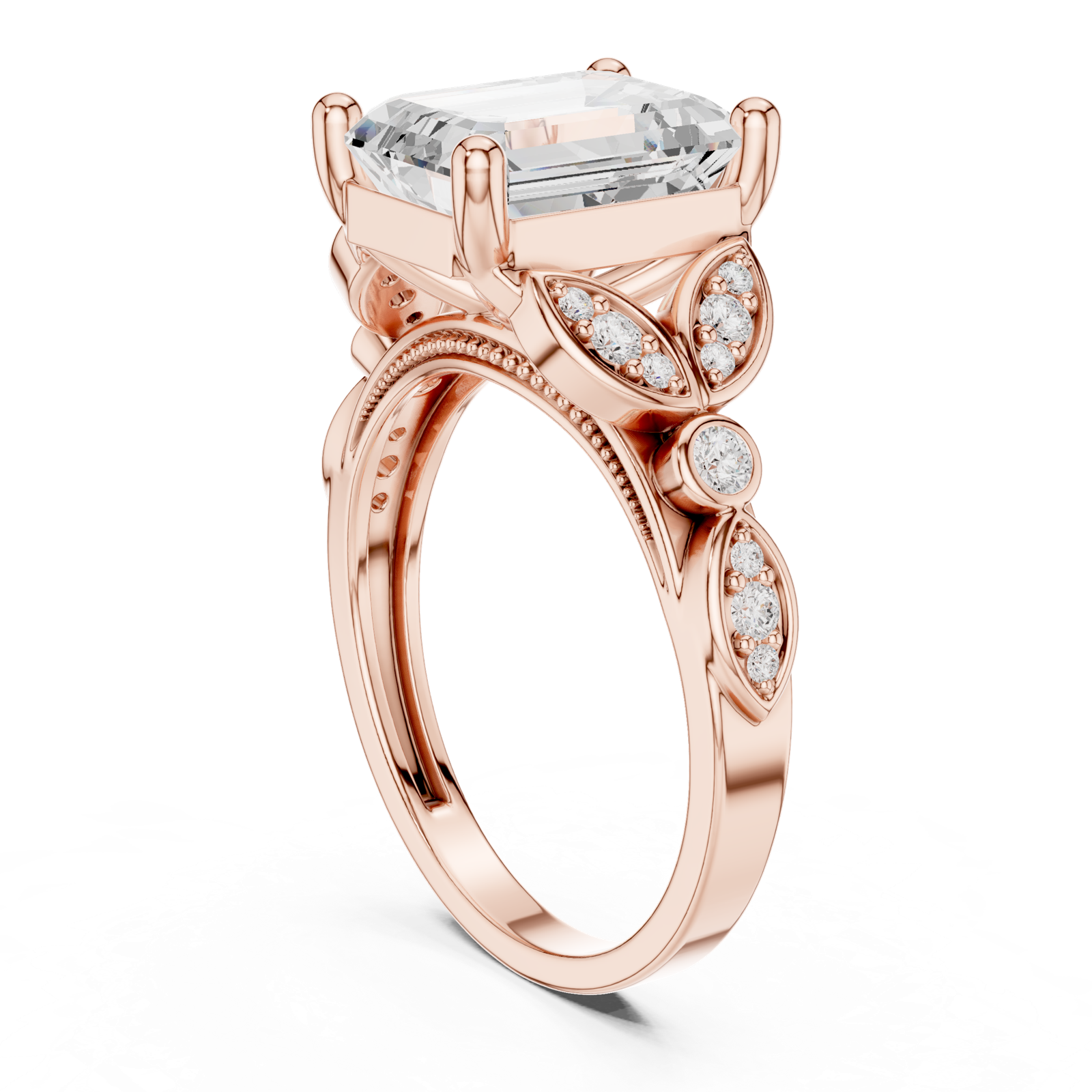 Gold Ring DDLR-392, Rose Gold, view 1