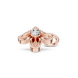14K Solid Gold Lab Diamond Flower Cluster Earrings, Rose Gold, view 1