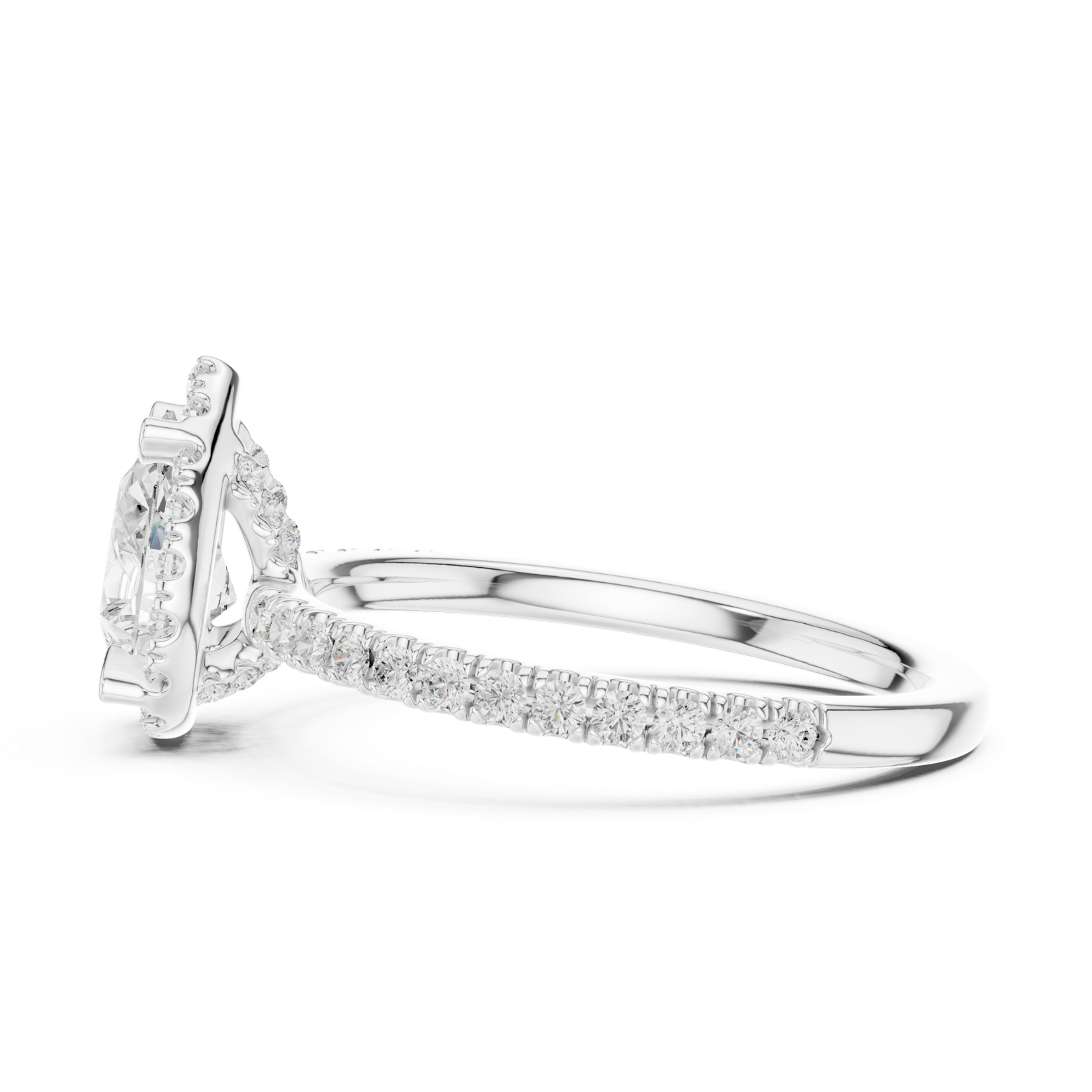 Gold Ring DDLR-445, White Gold, view 3