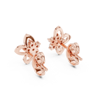 Gold Earrings 12-10027@E, Rose Gold, view 3