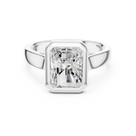 Gold Jewelry L36-3, Radiant center stone, White Gold, view 4