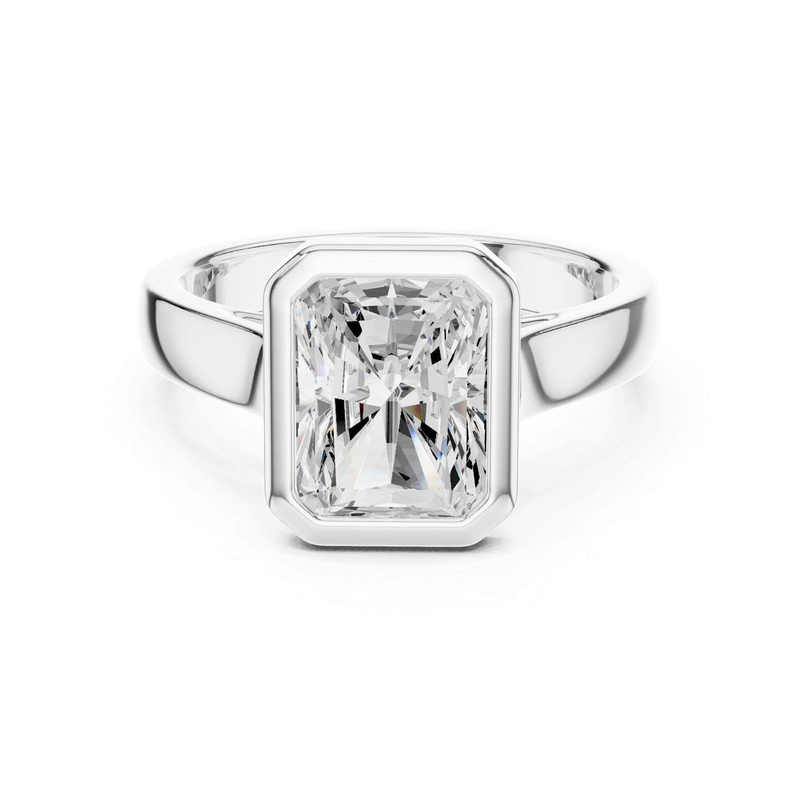 Gold Jewelry L36-3, Radiant center stone, White Gold, view 4