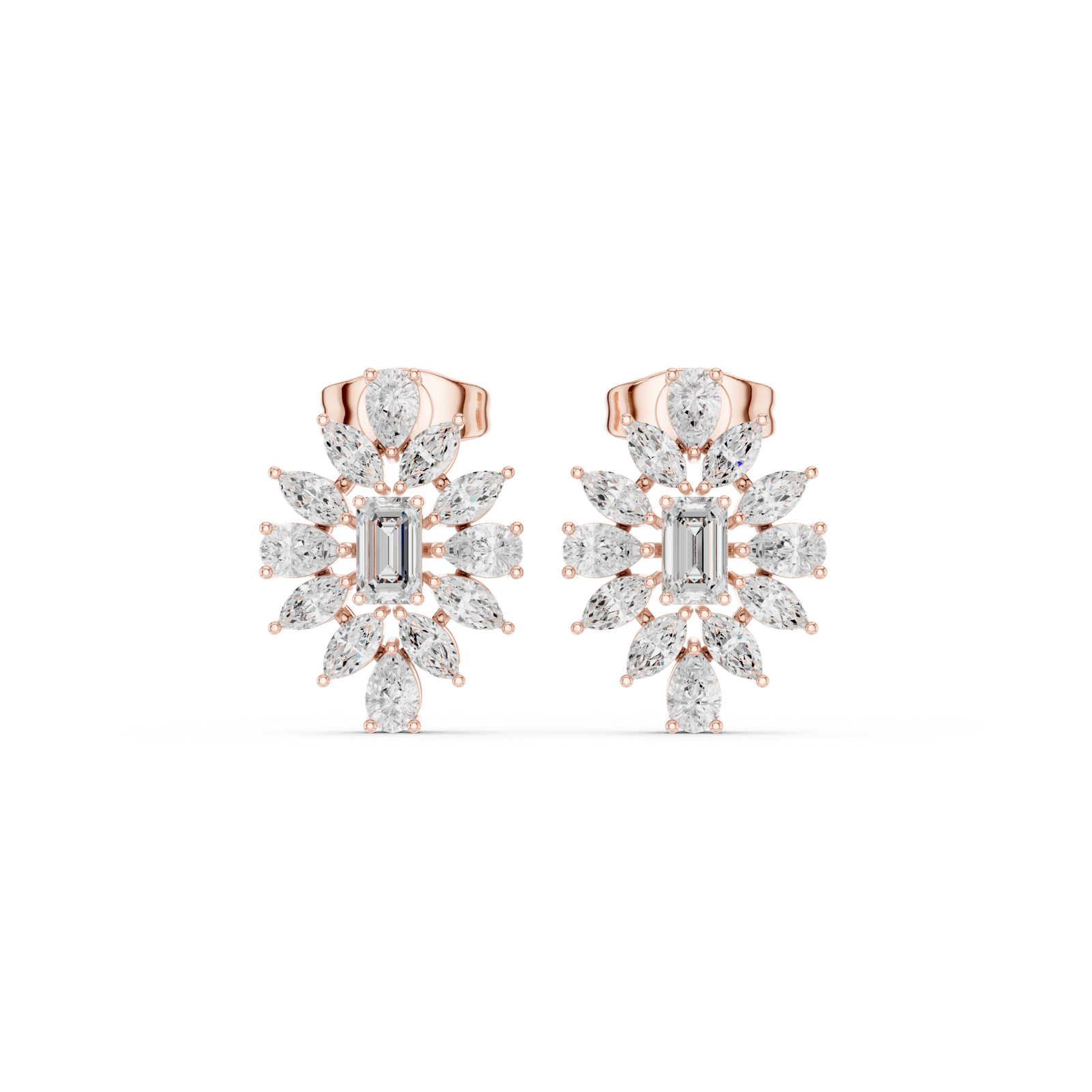 Gold Earrings Earring, Rose Gold, view 4