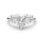 Gold Jewelry L35-66, Heart center stone, White Gold